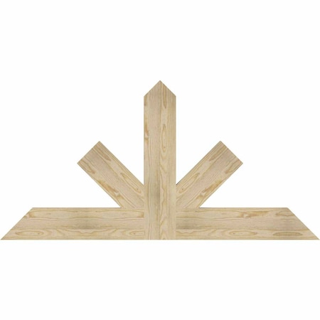 Ekena Millwork Saratoga Rough Sawn Timber Gable Bracket, Douglas Fir, 60"W x 30"H x 2"D x 6"F, 12/12 Pitch GBW060X30X0206SAR00RDF